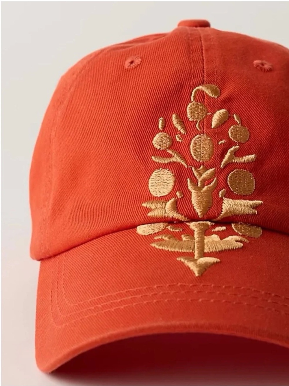 NWT Free People Out Of Bounds Baseball Cap in Papaya Flame